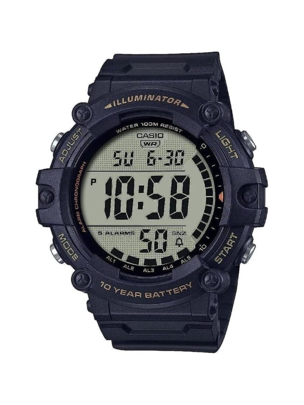 Casio AE-1500WHX-1AVCF Men's Digital Watch 10-Year Battery 100M Water-Resistant